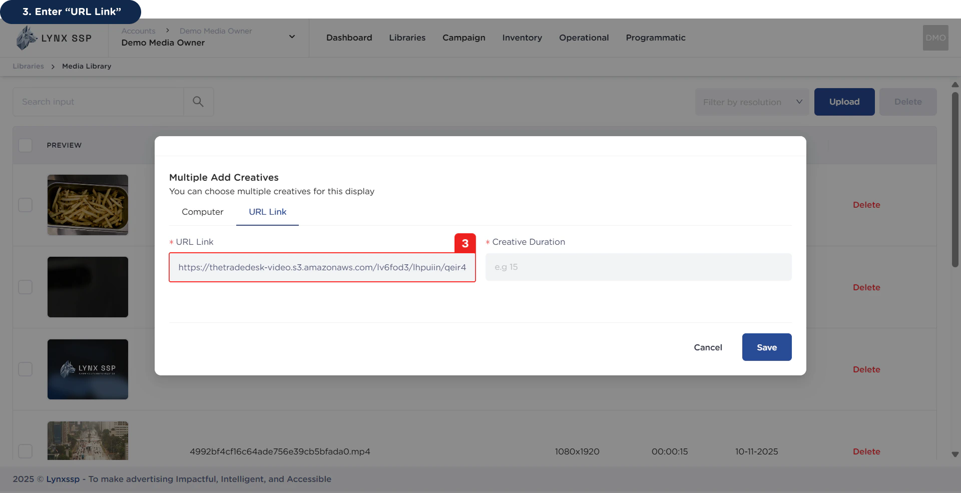 Upload via URL Link 3
