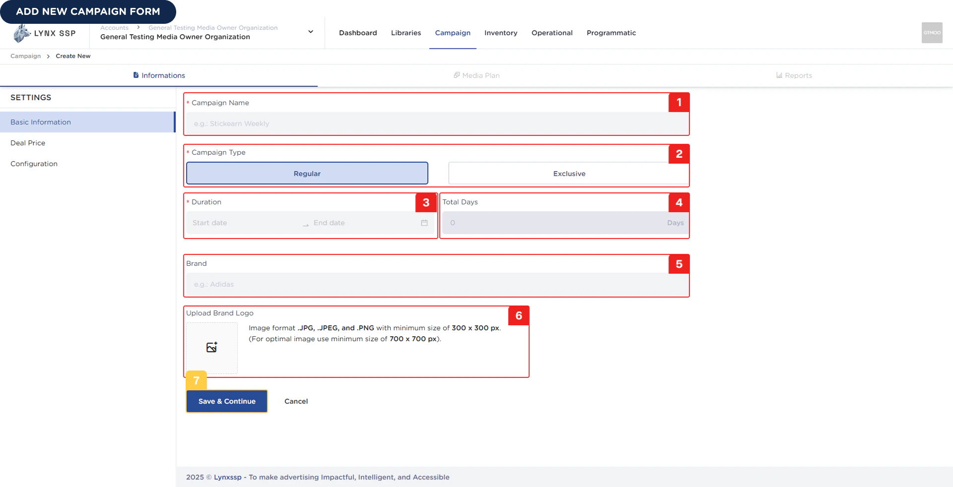 Add New Campaign Form Pn