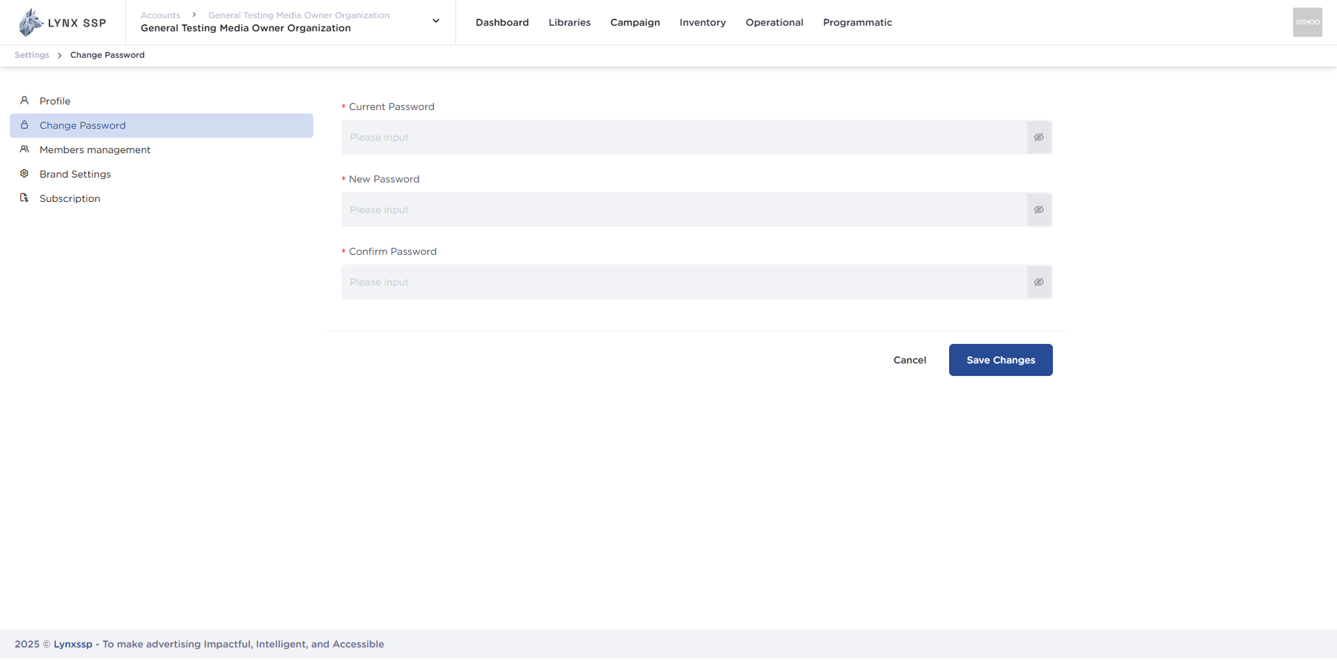 Accessing the Change Password Page 3.2
