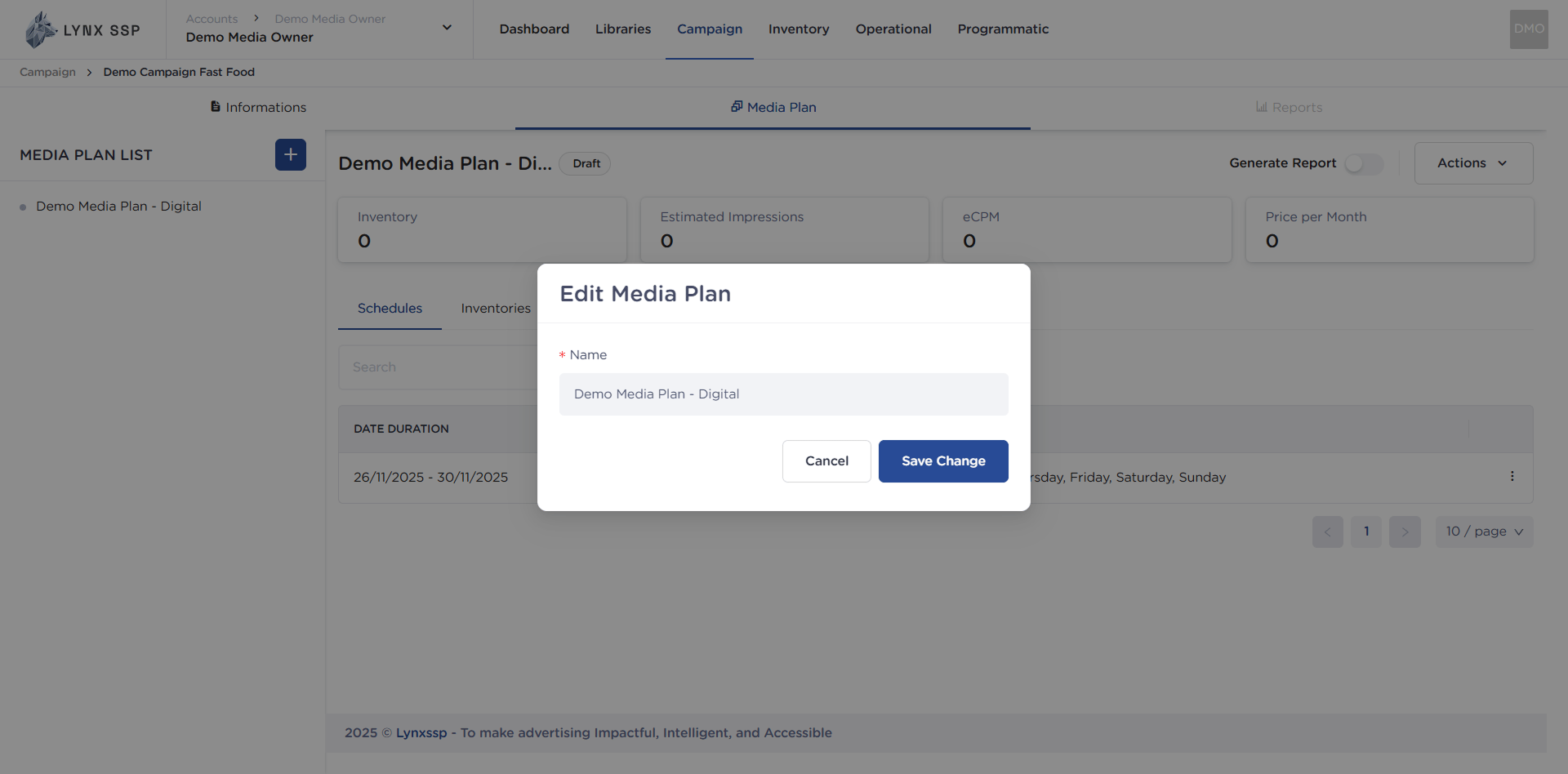 Edit Media Plan 1.2
