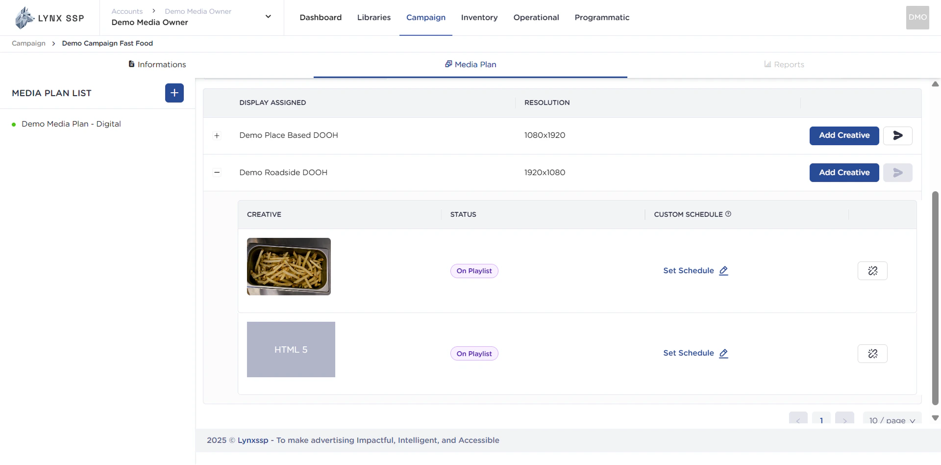 How to Sent Creative to Playlist 3.2
