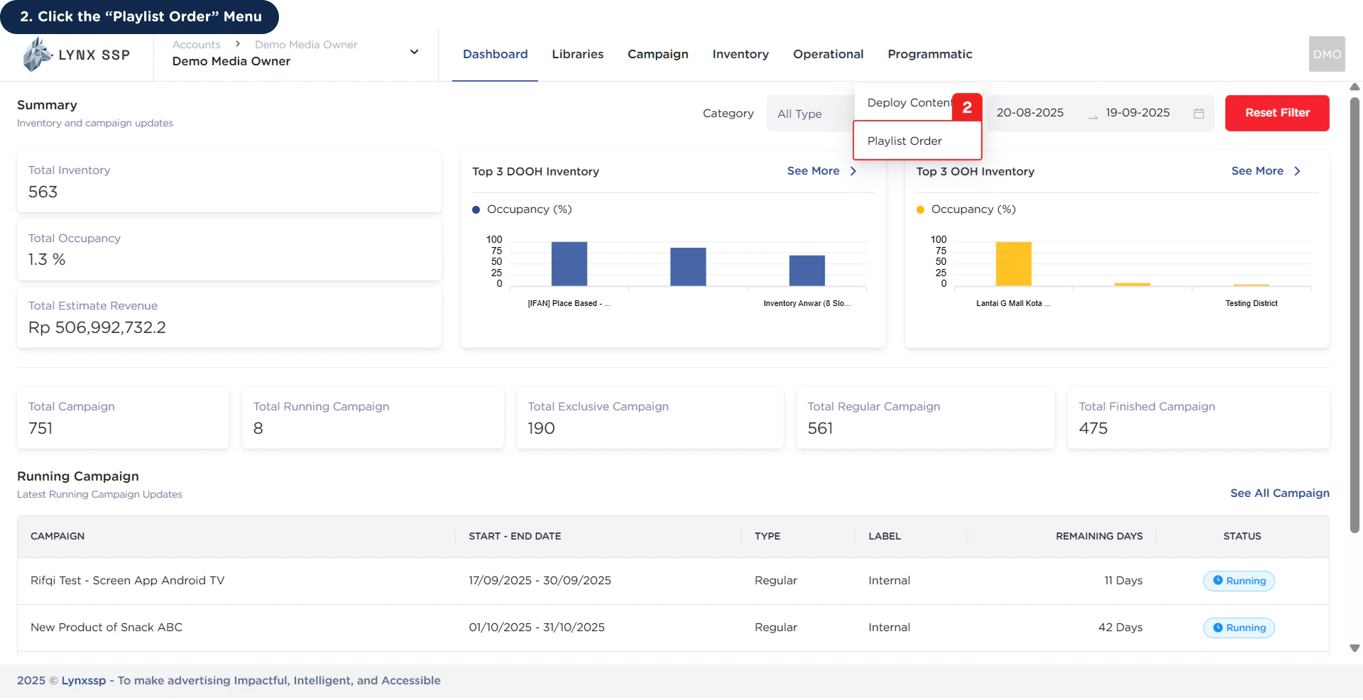 Accessing the Playlist Order 2