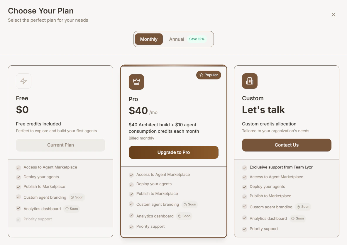Lyzr Architect Interface