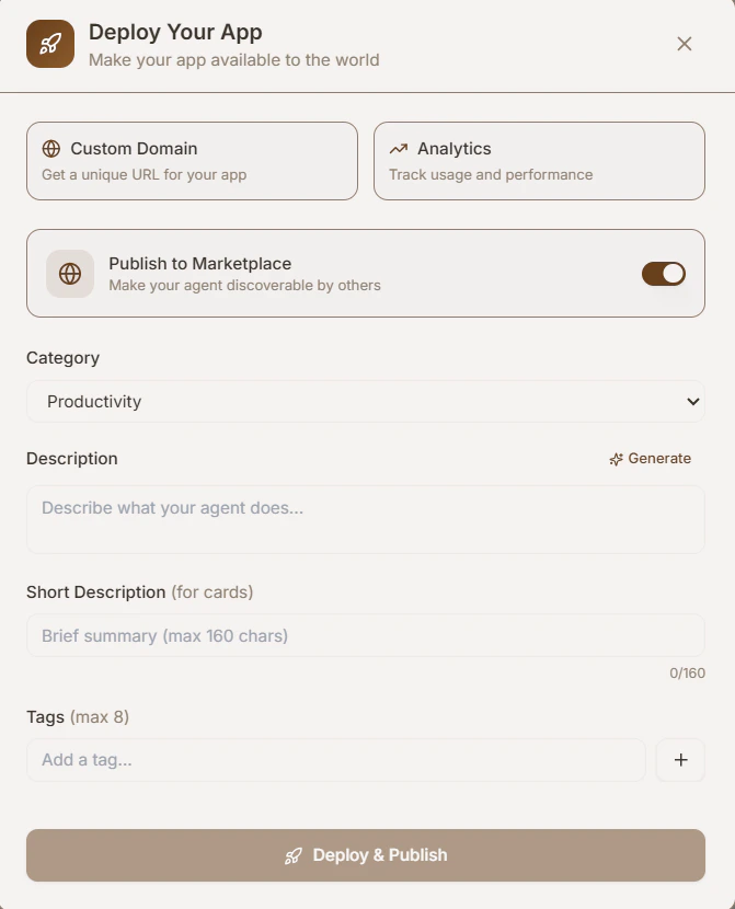 Deployment Configuration Modal