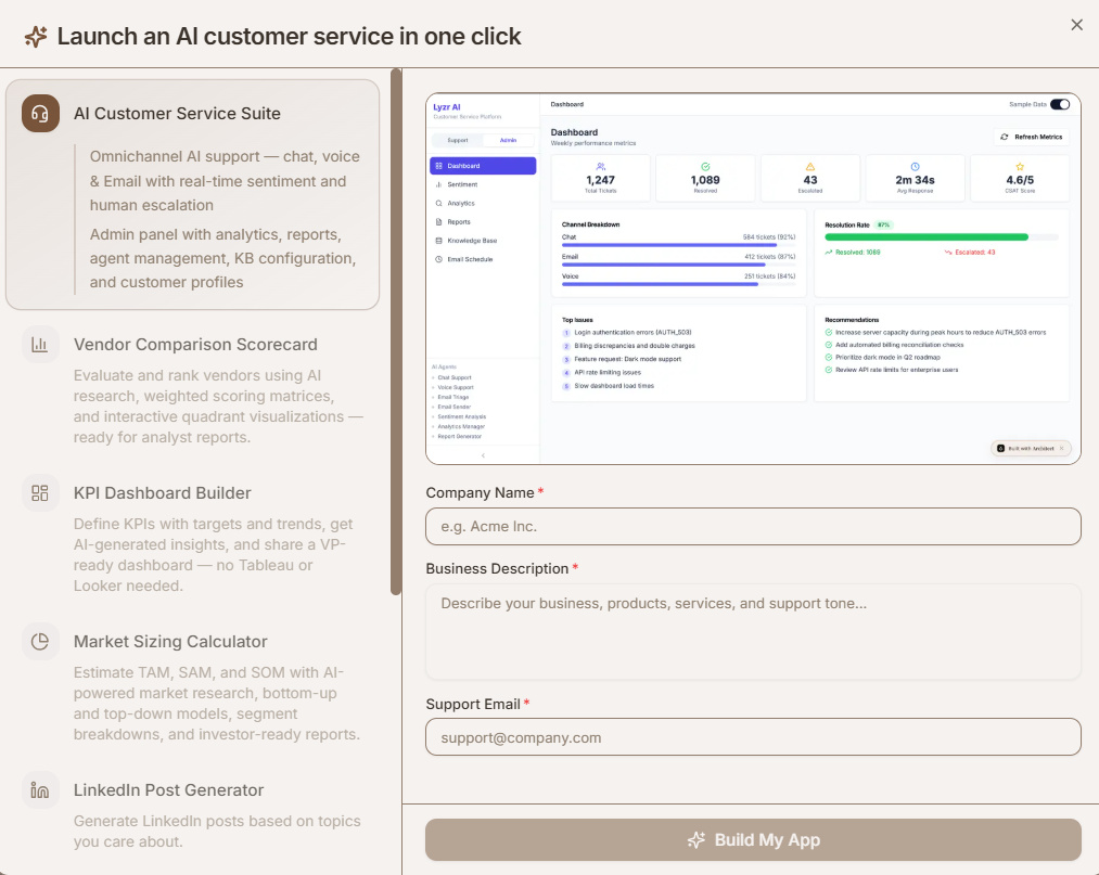Template Apps Interface
