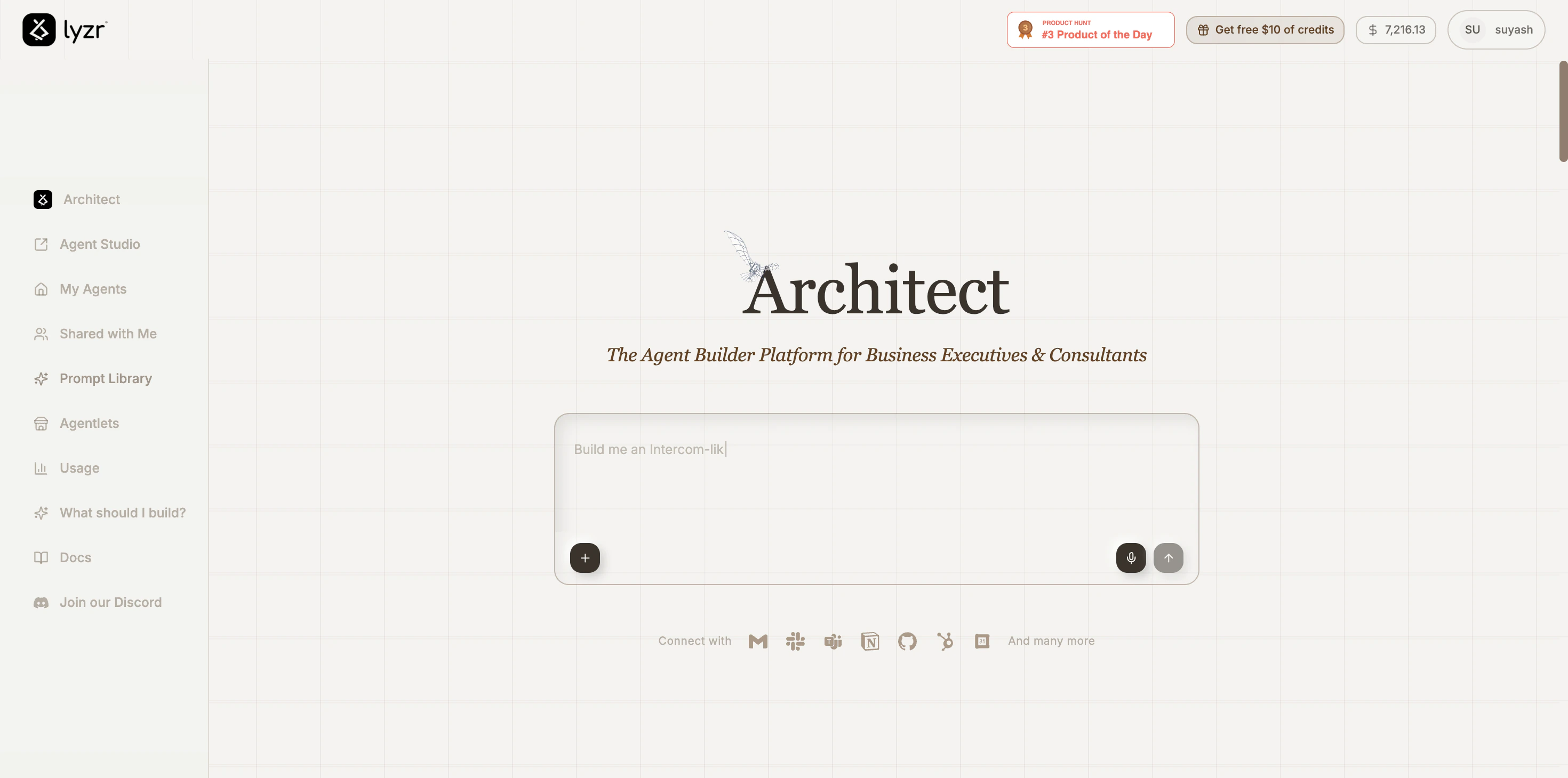 Lyzr Architect Interface