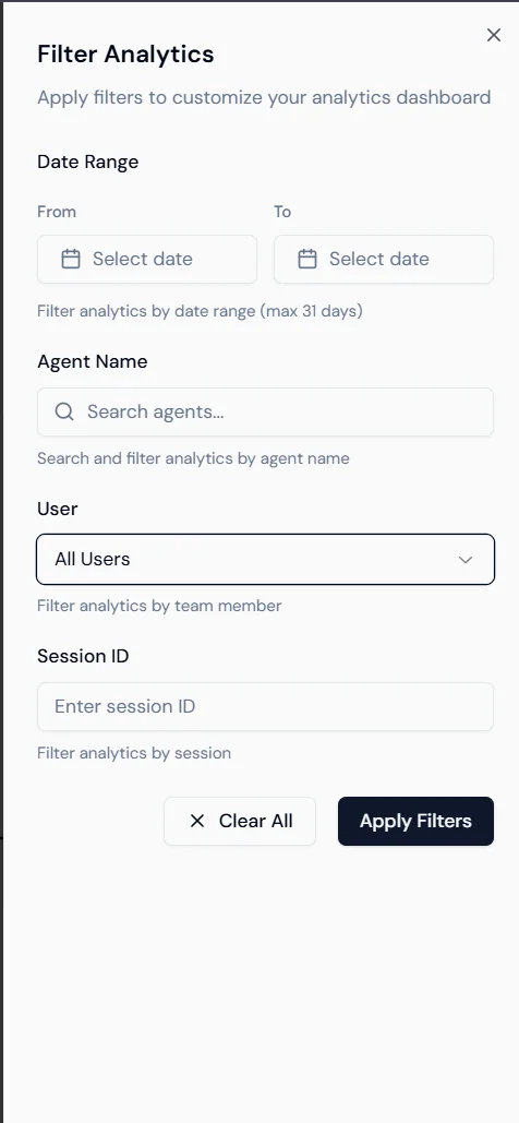 Screenshot of the Traces list showing columns for Trace ID, Duration, Cost, Tokens, and Start Time.