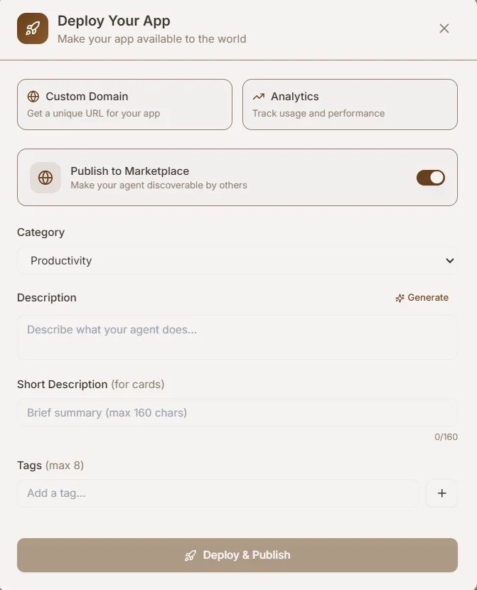 Deployment Configuration Modal