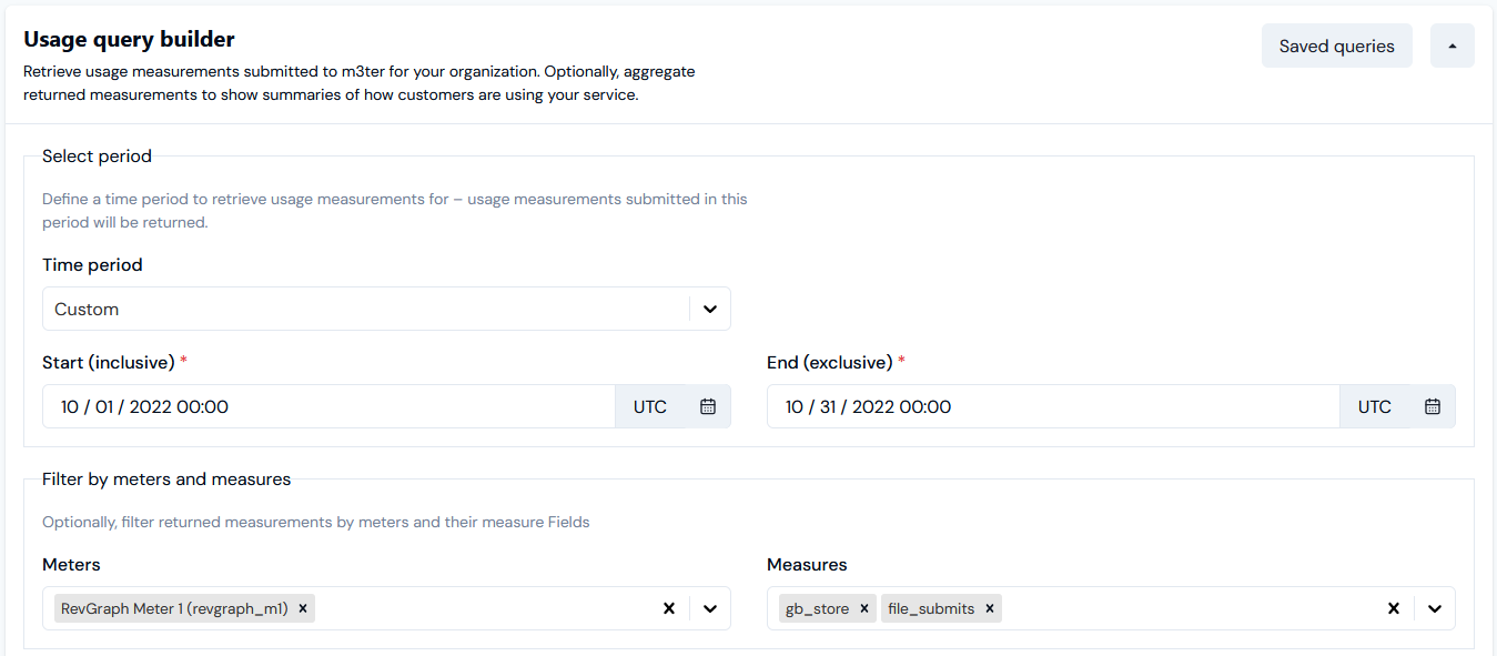 Usage Data Explorer - m3ter Documentation