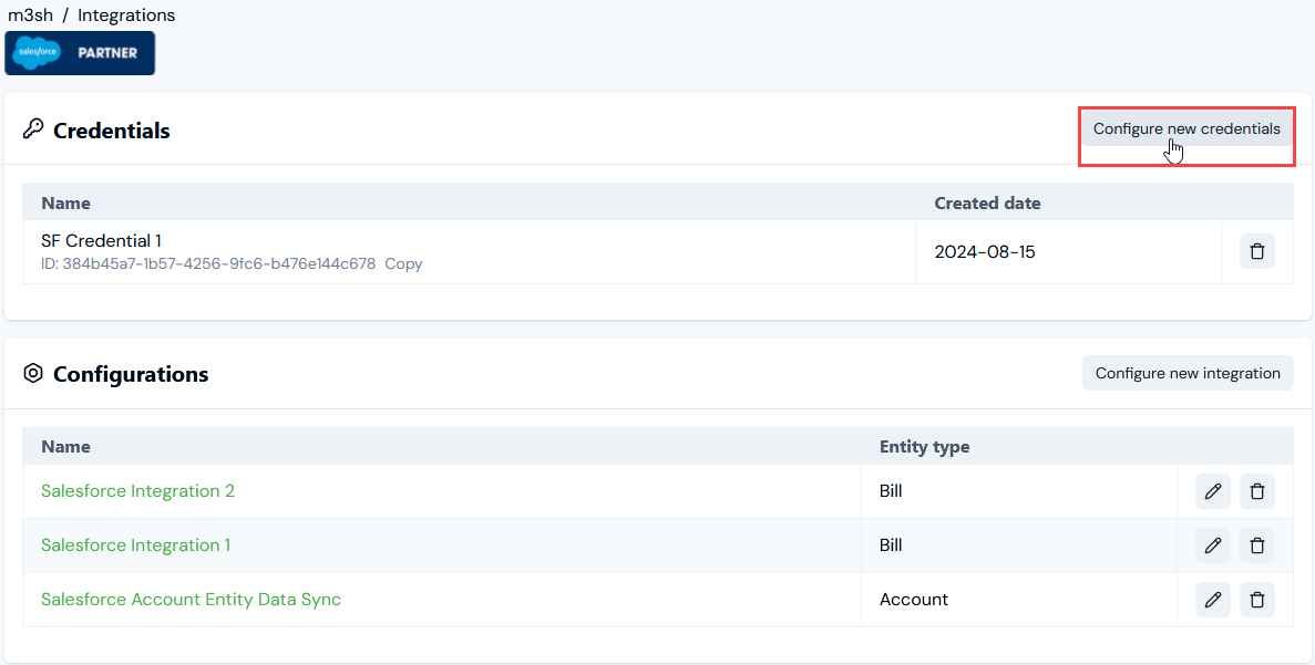 Integration Credentials19a