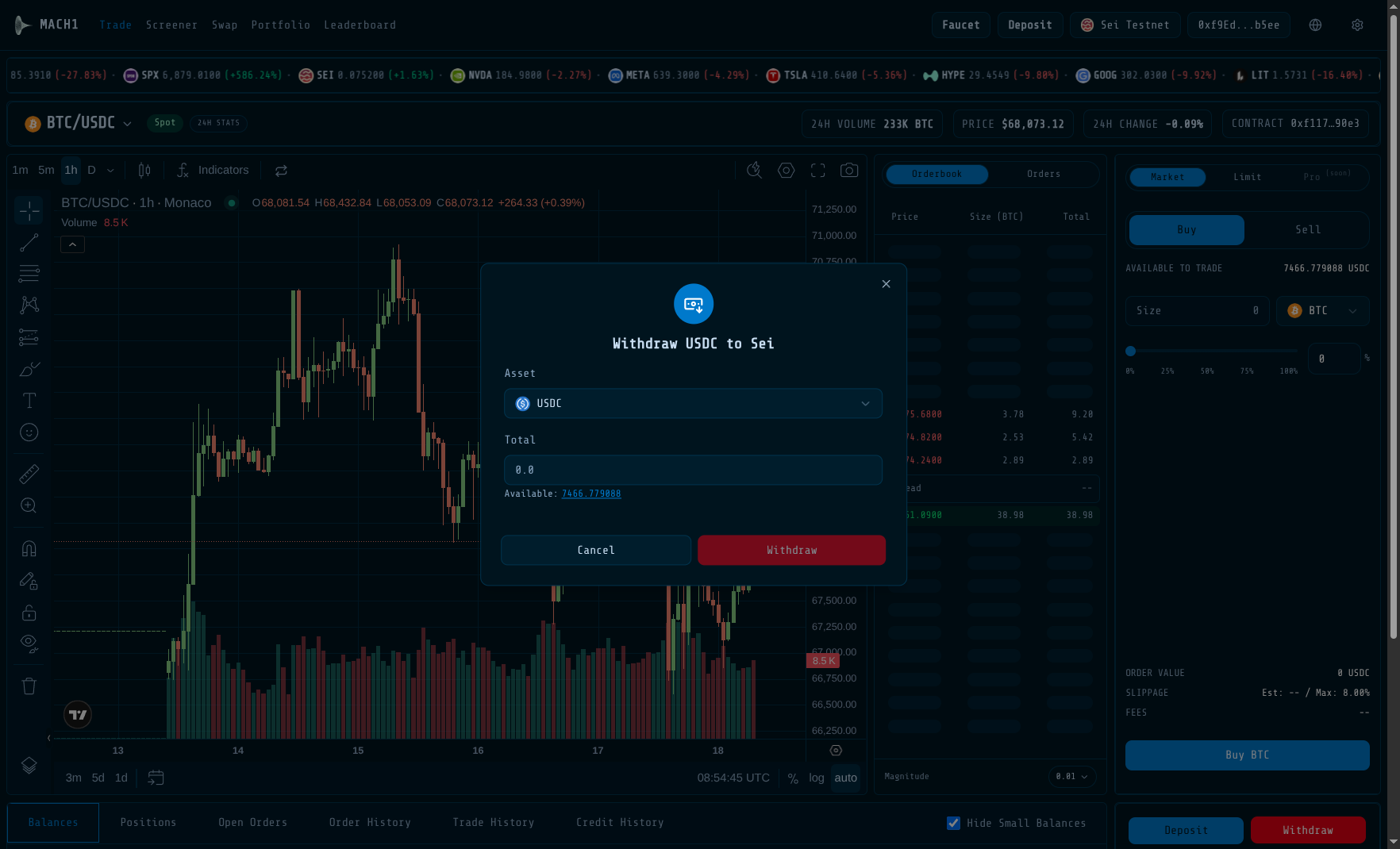 Withdraw USDC - MACH1
