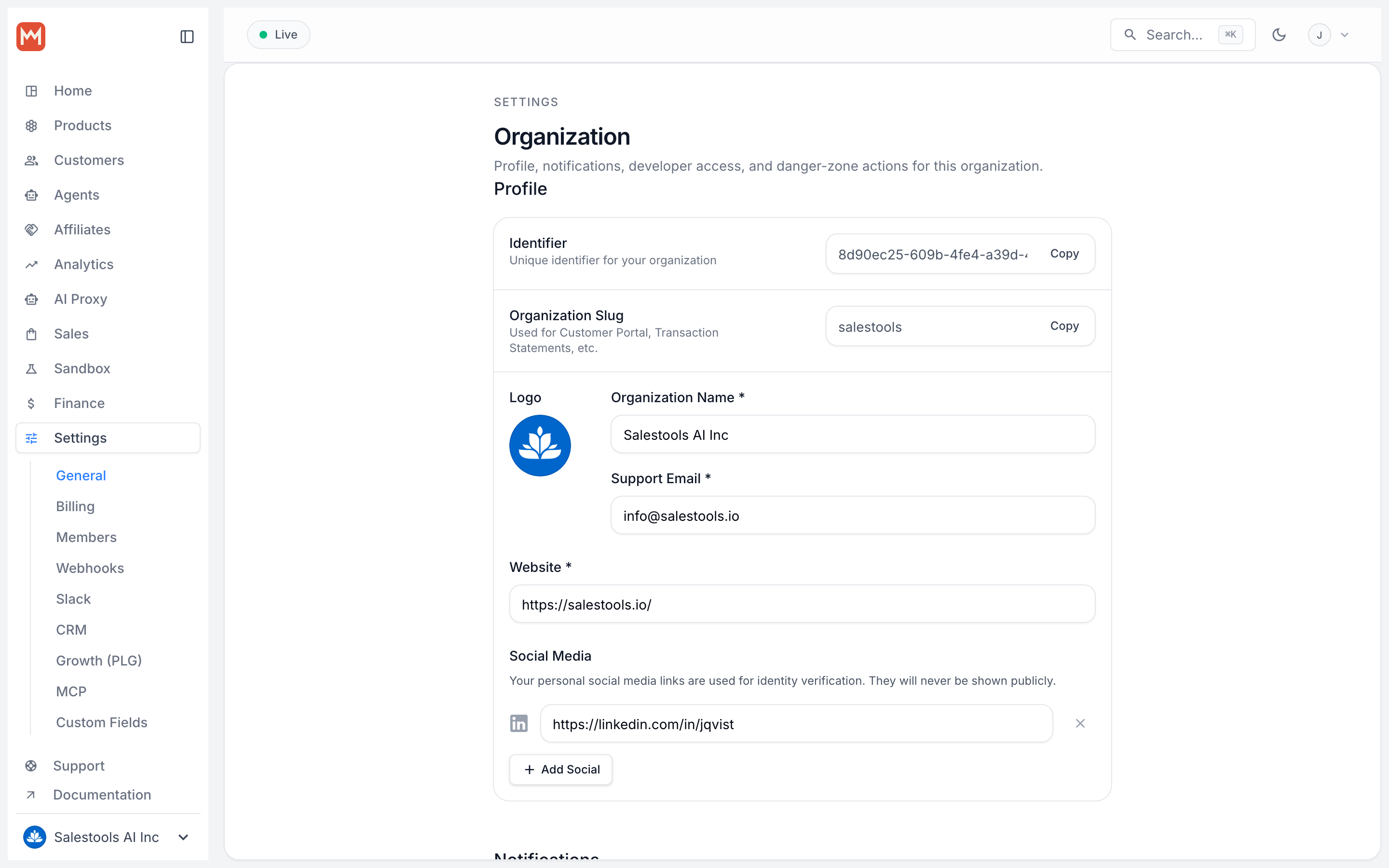 Payment succeeded card in Slack