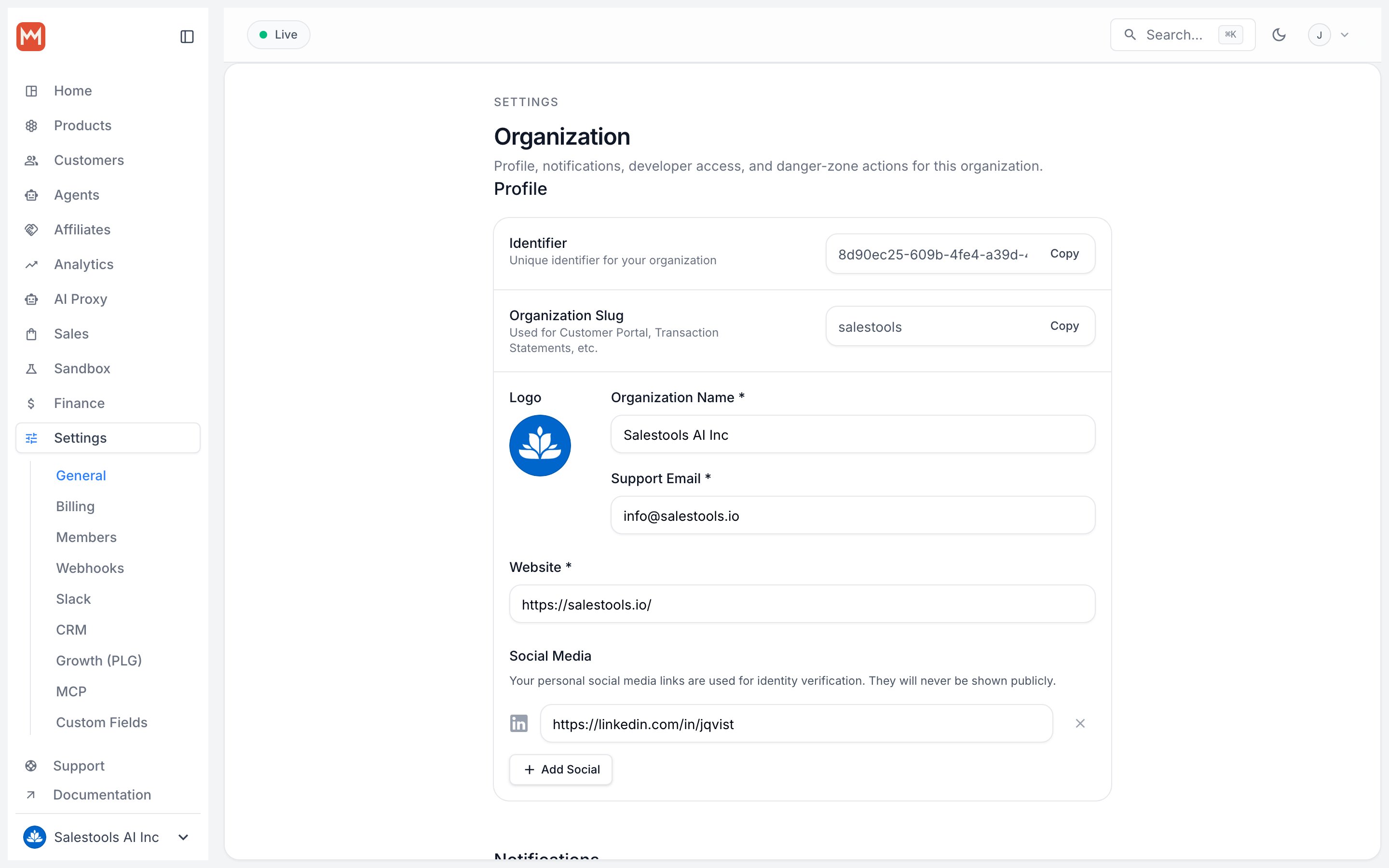 Payment succeeded card in Slack