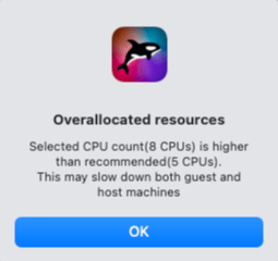 CPU Count Warning for exceeding recommended limit