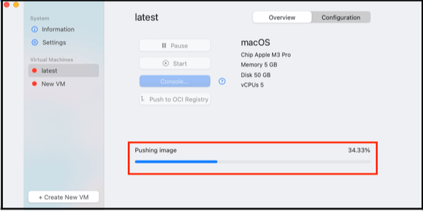 Progress bar while image is being pushed to OCI registry