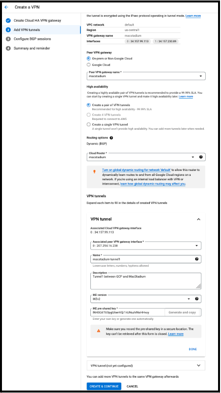 GCP Download Configuration dialog with Cisco vendor options
