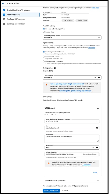 GCP Download Configuration dialog with Cisco vendor options