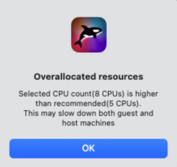 CPU Count Warning for exceeding recommended limit