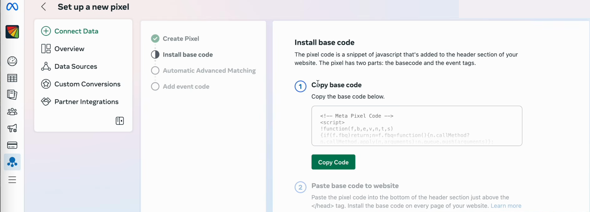 Install base code step