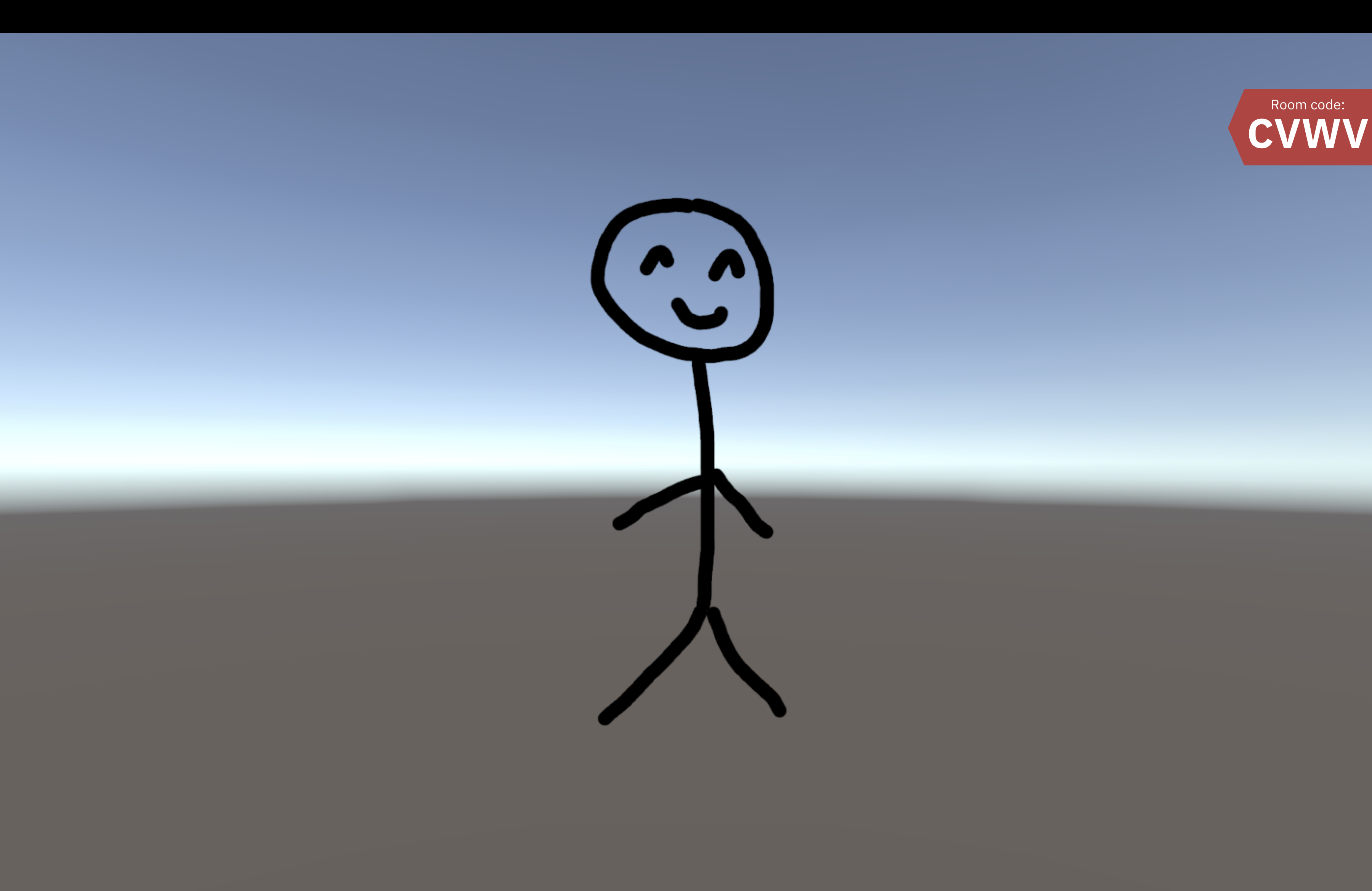 The stick figure appears when you join the game
