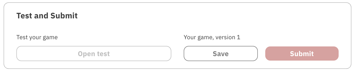 Test and Submit Section with Save button active