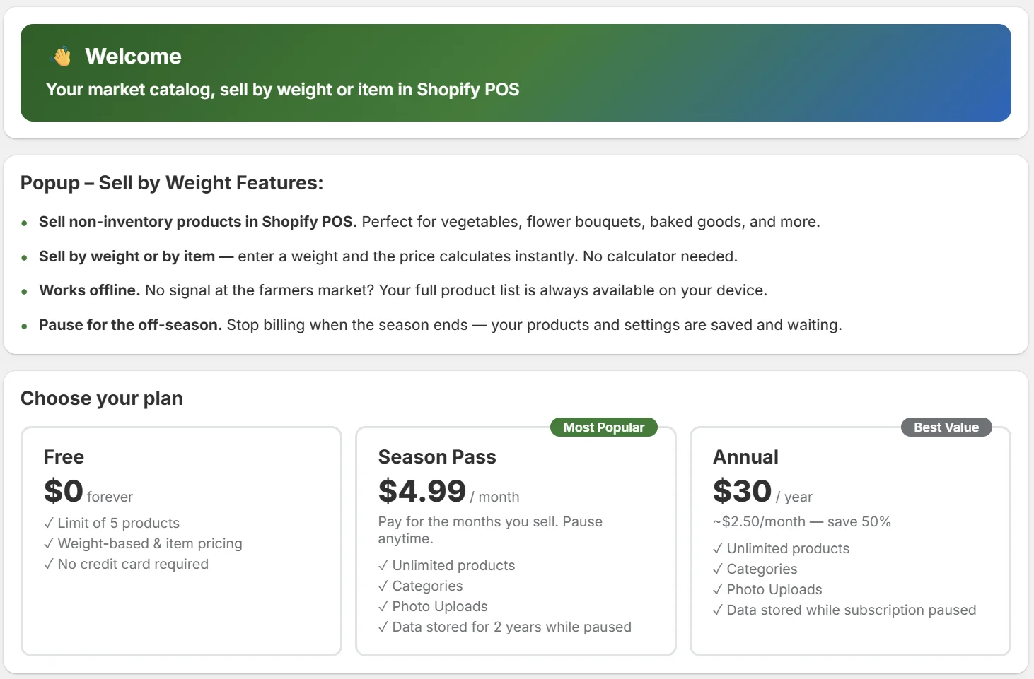Onboarding Plan Options