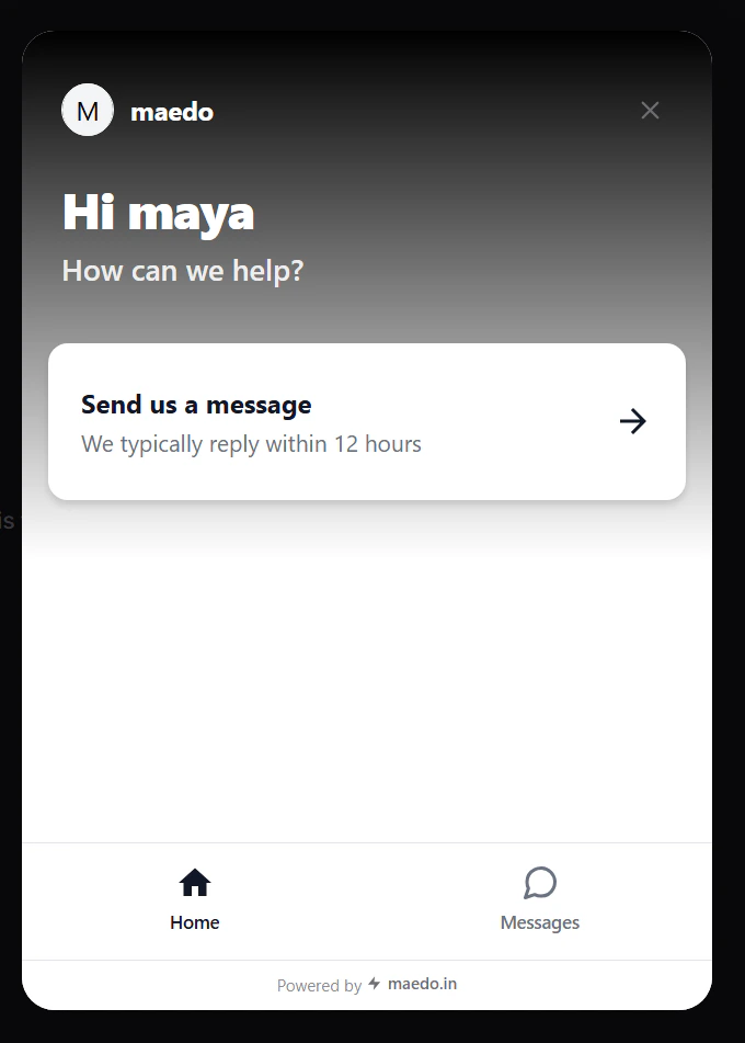 Maedo Webchat Preview