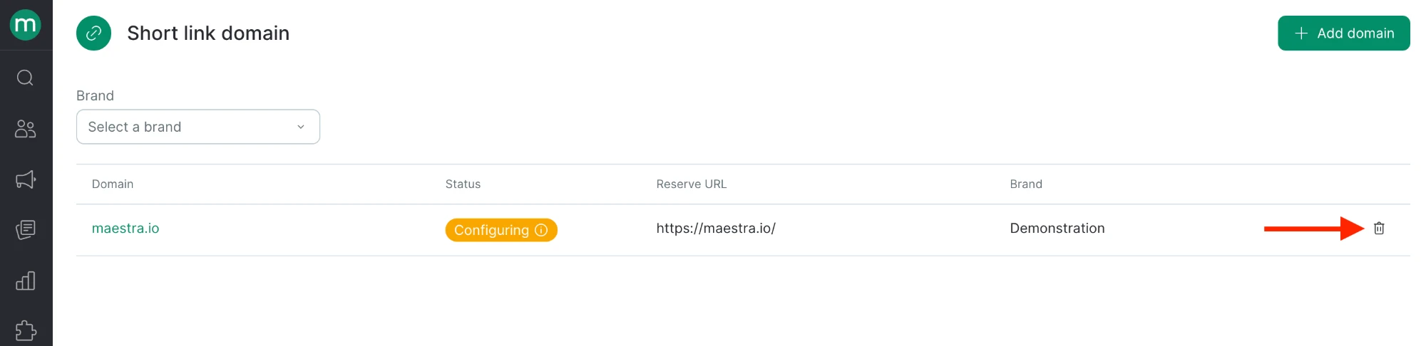 Delete a domain
