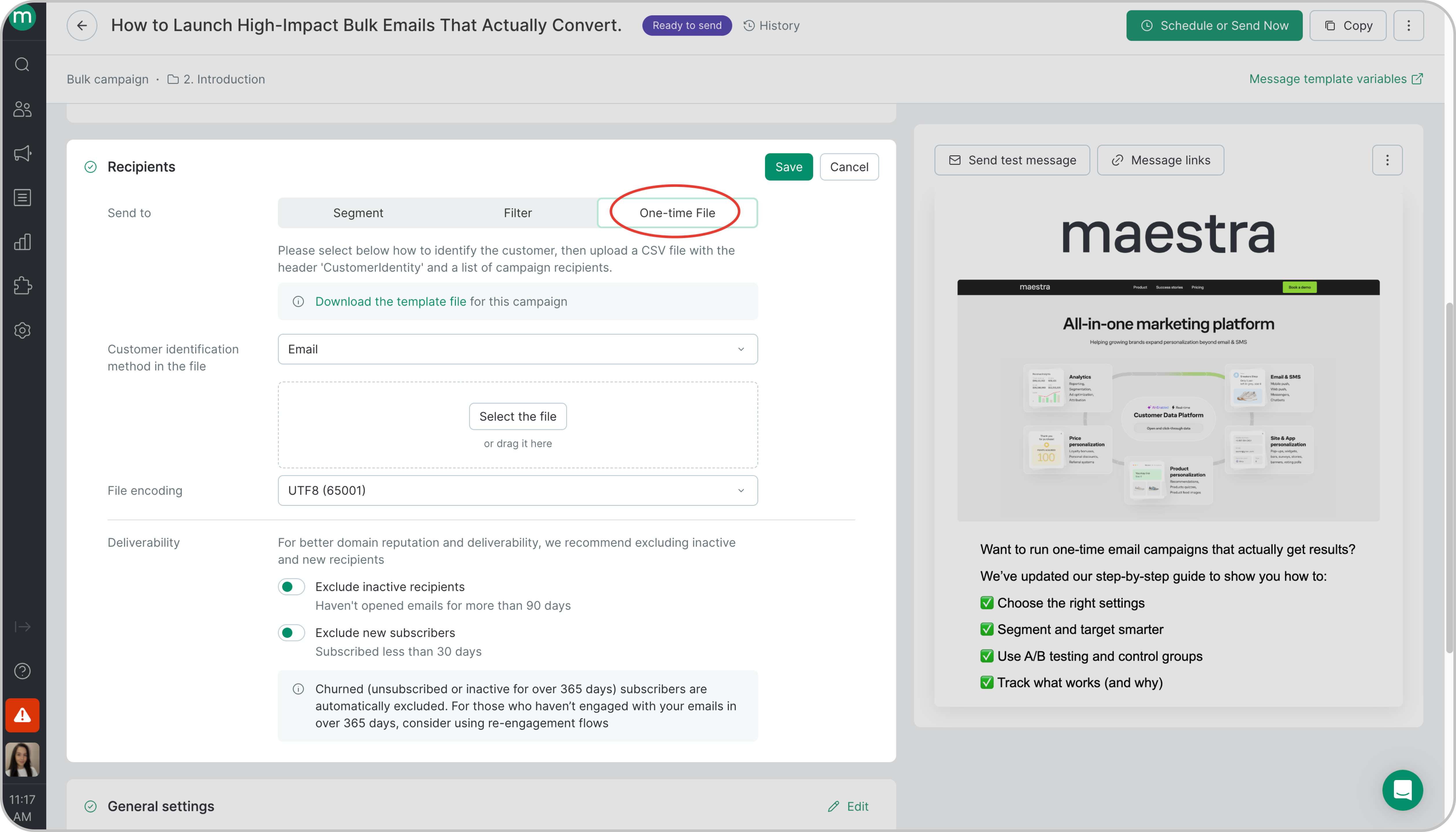 How to Send a Campaign Using a File - Maestra Help Center