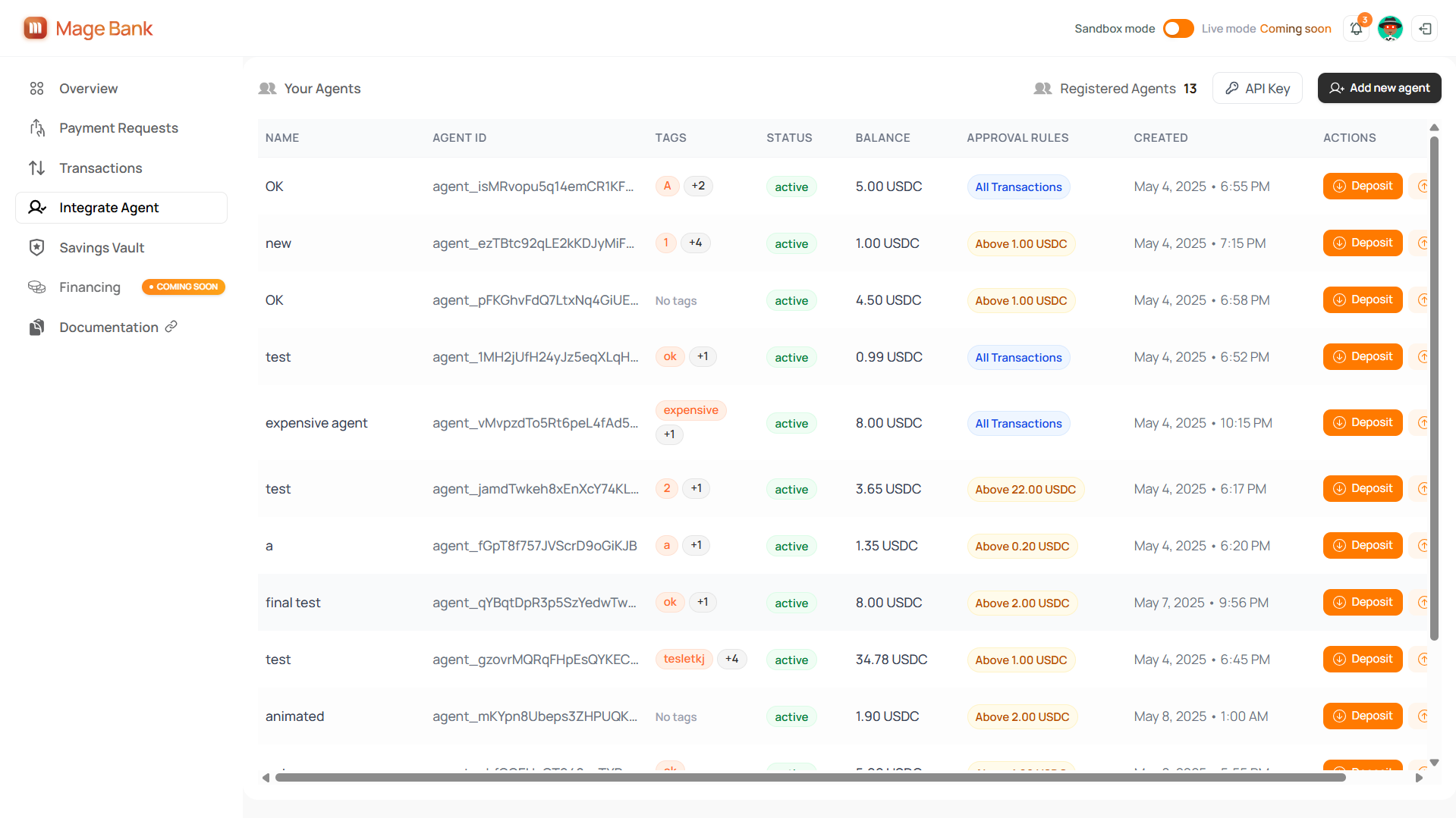 Agents Dashboard