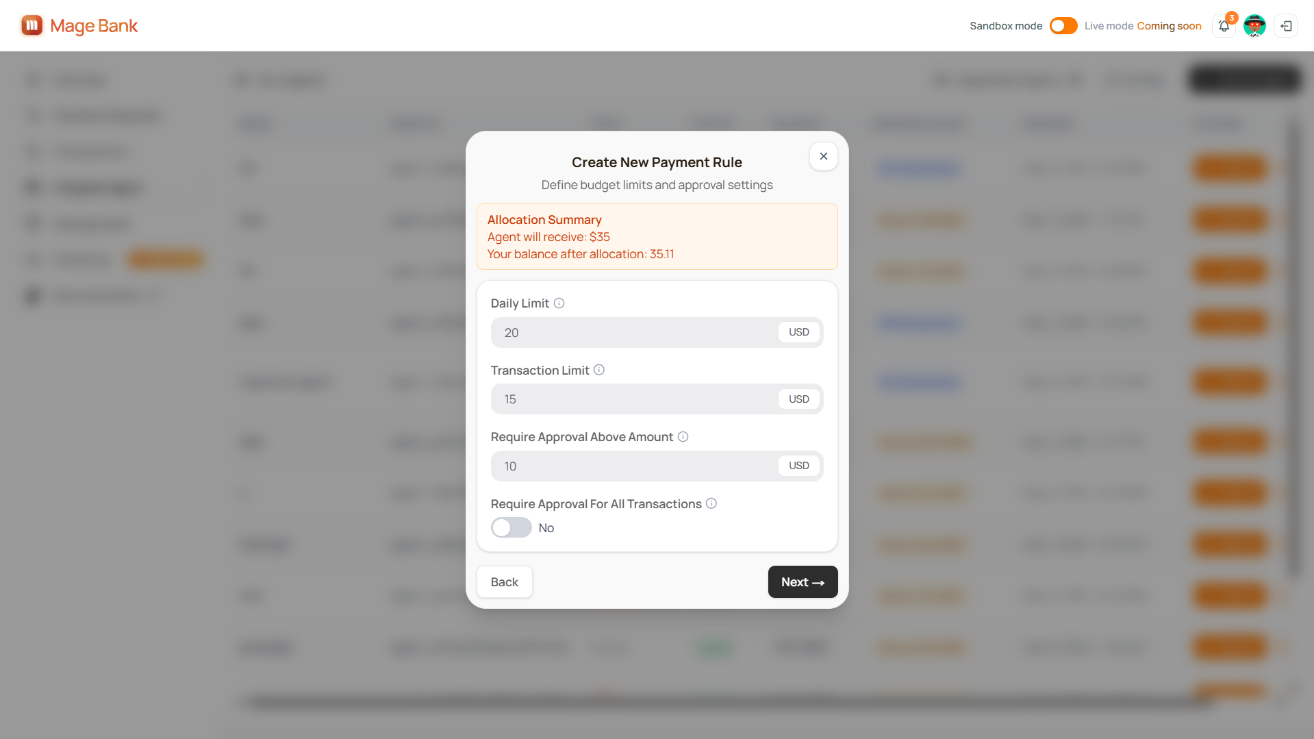 Payment Rules Configuration
