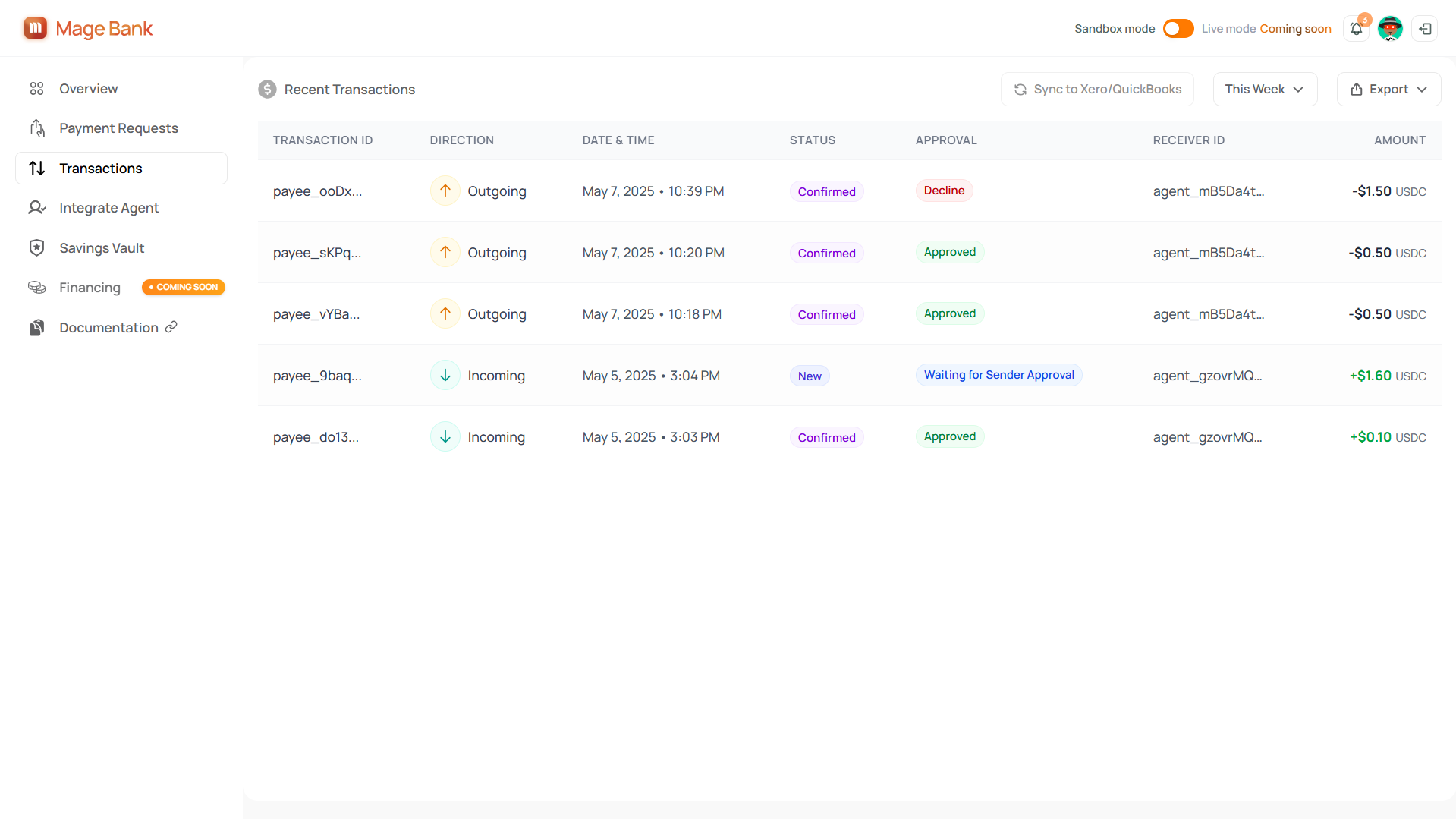 Transactions Dashboard