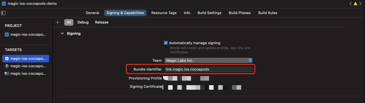 iOS Bundle Identifier in Xcode