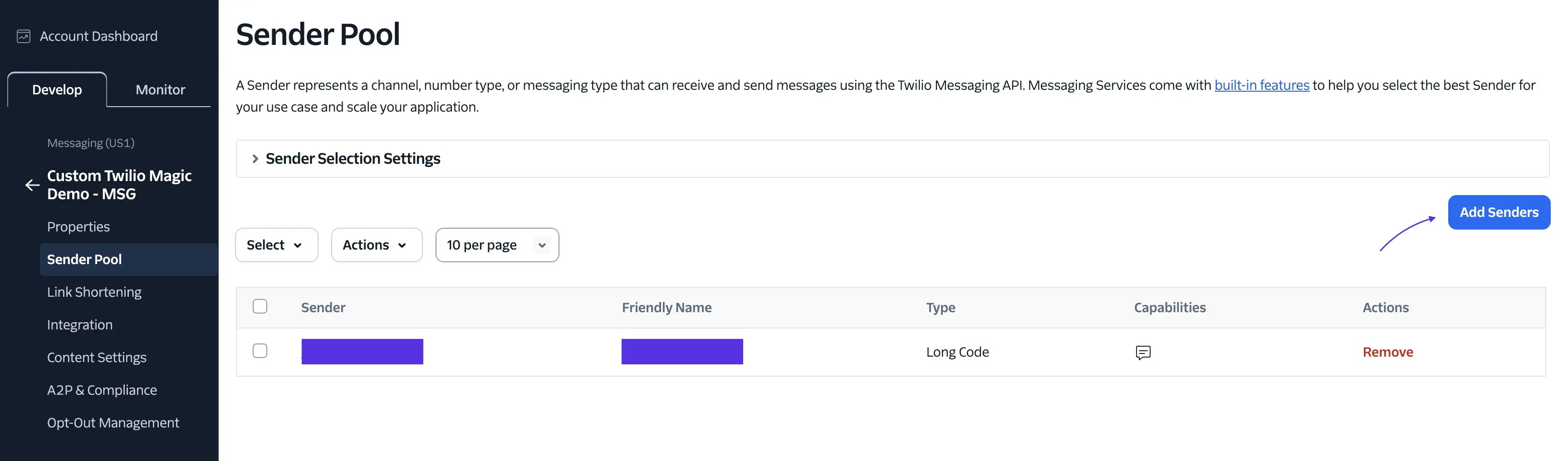 twilio-add-senders