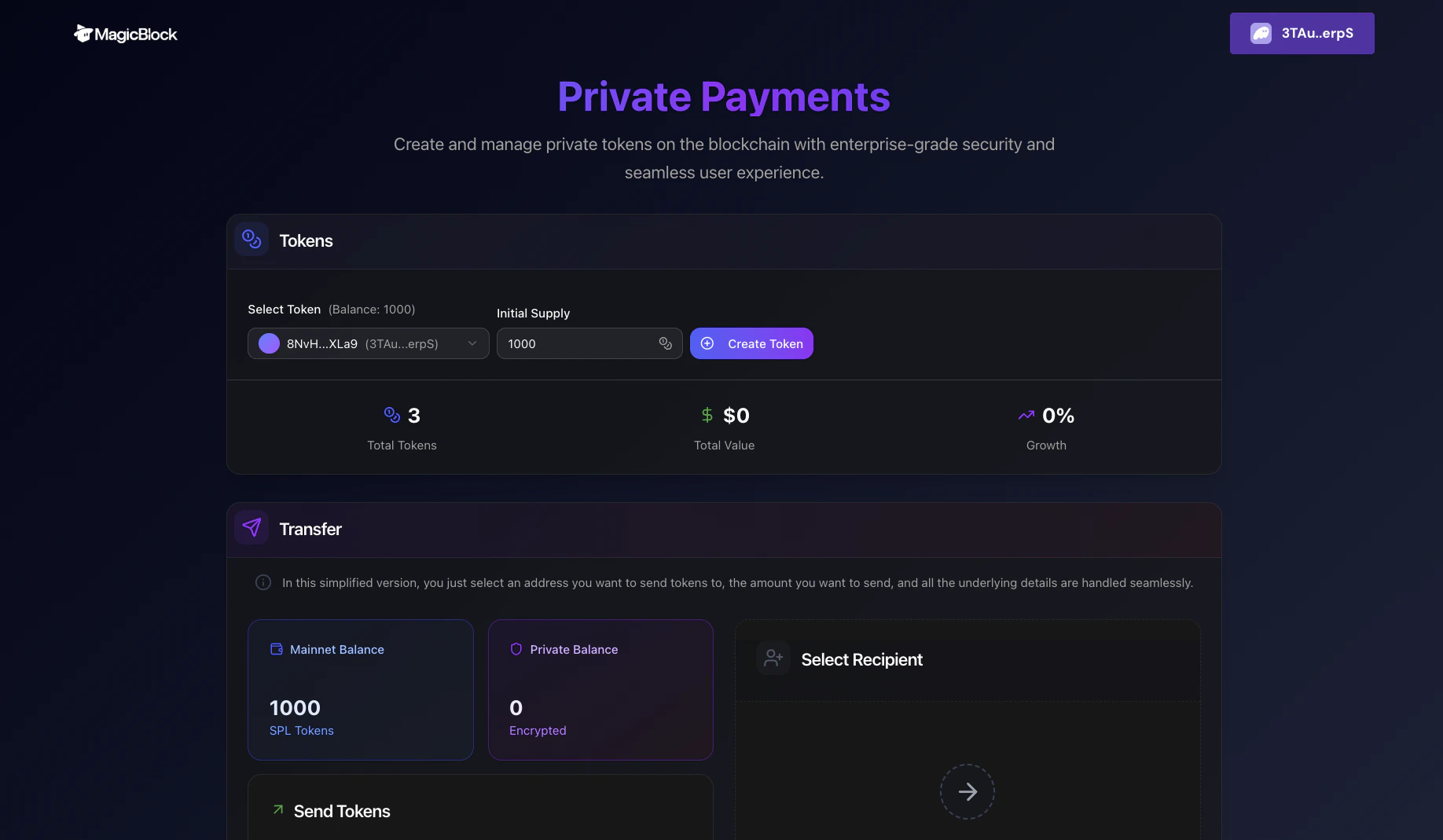 Private Payments Demo