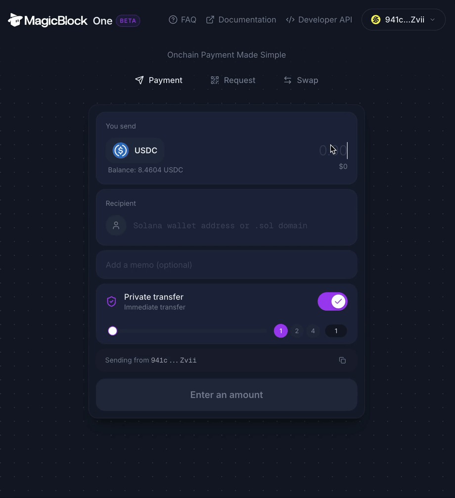 Private Payments Demo