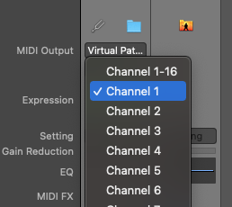 Main Stage Channel Strip Midi Output Channel Pn