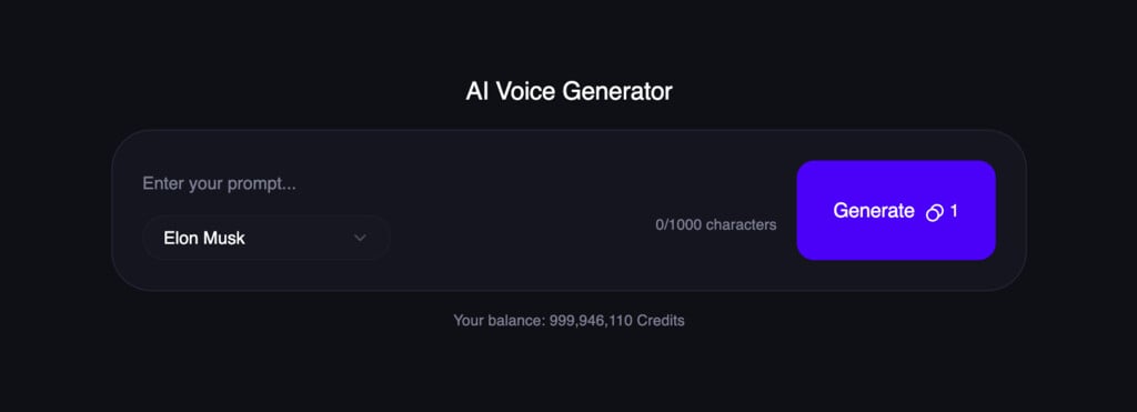 AI Voice Generator Dashboard
Tool