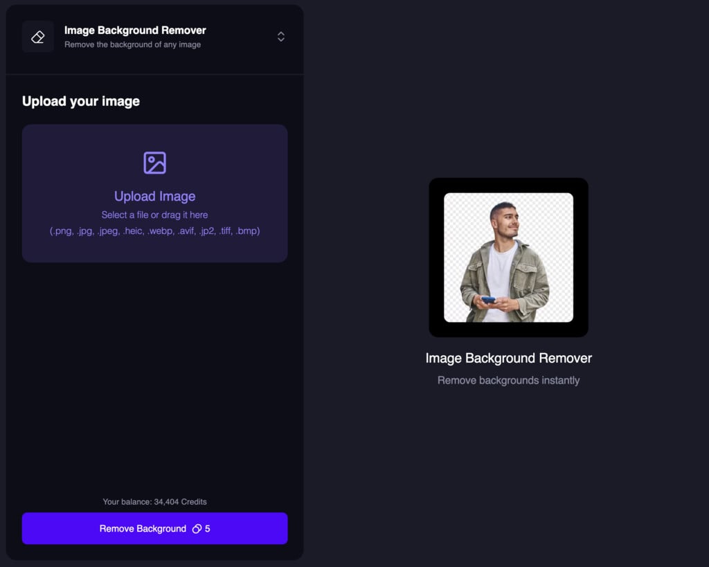 New UI for Image Background
Remover