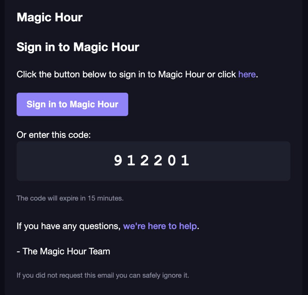 Sign in using 6 digit code