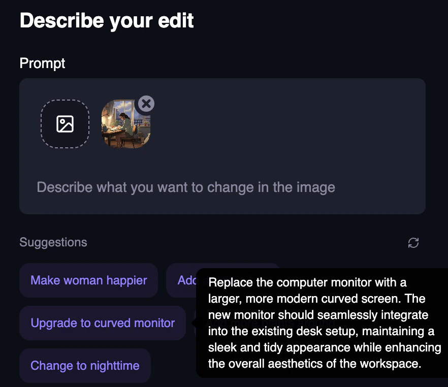 Adaptive Suggestions for AI Image
Editor