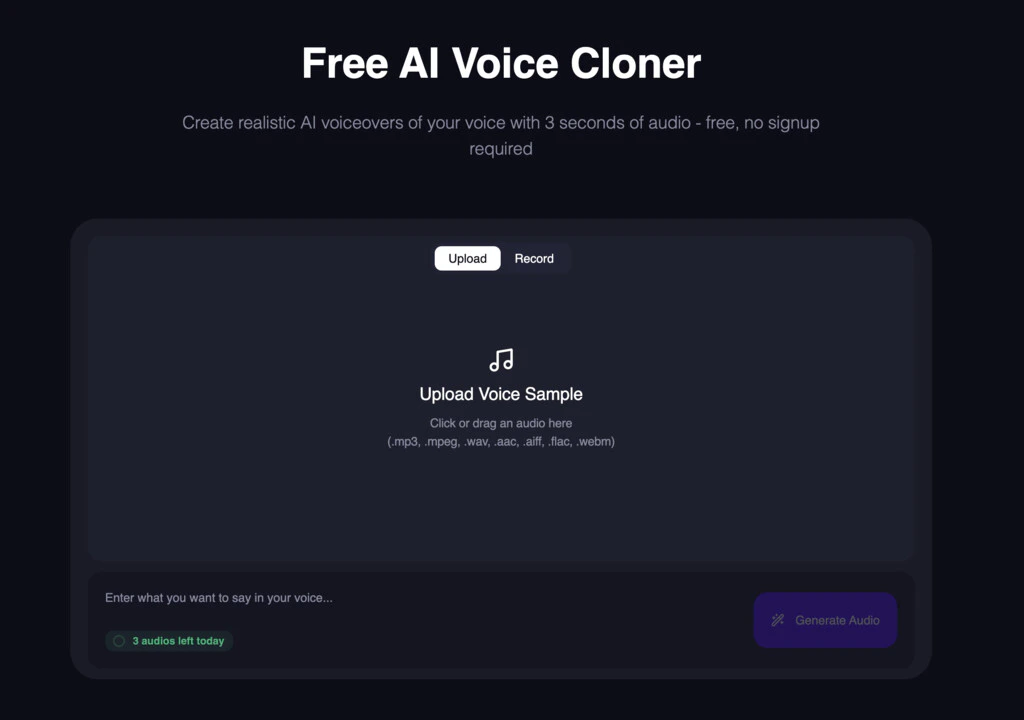 Voice Cloner Free Tool