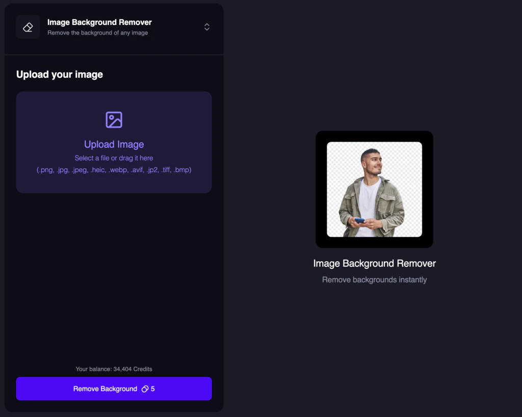 New UI for Image Background
Remover