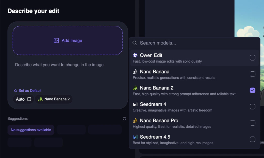 Nano Banana 2 in AI Image Editor and
Generator