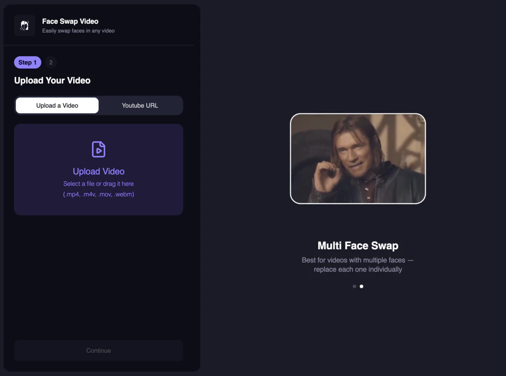 New Face Swap Video UI