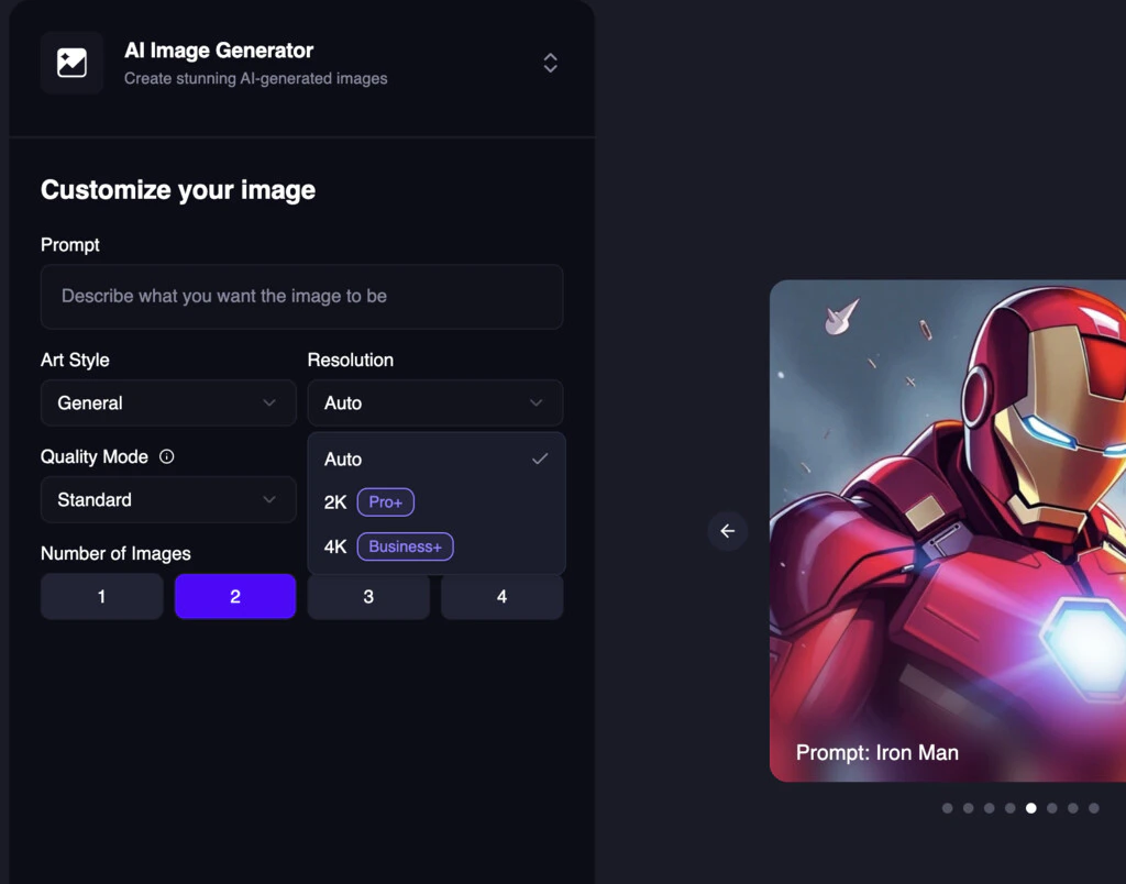 4k Resolution Images for AI Image
Generator