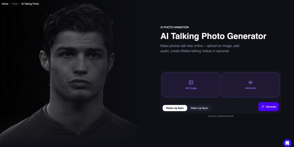 Revamped Talking Photo free tool
UI