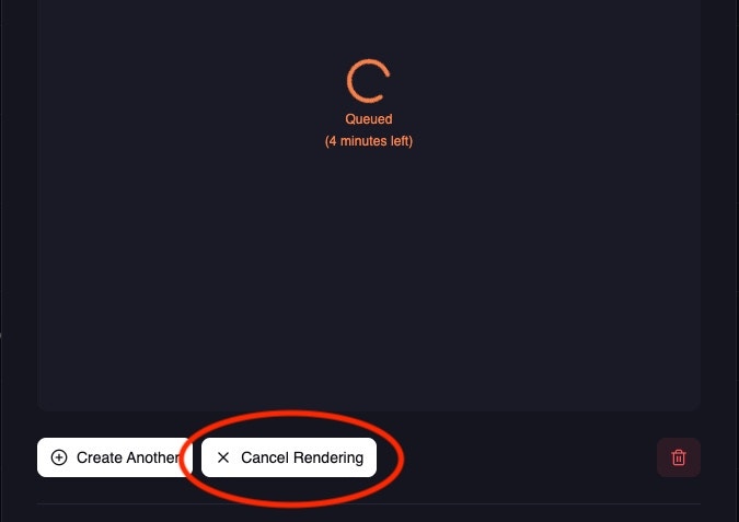Cancel Render Button