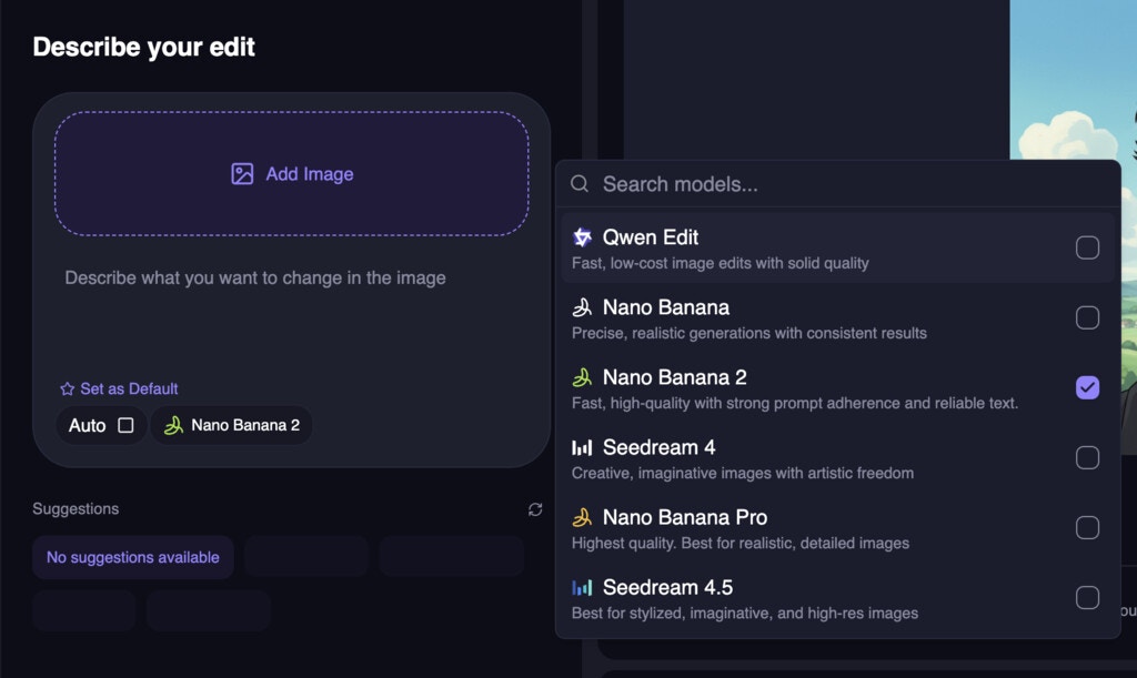 Nano Banana 2 in AI Image Editor and
Generator