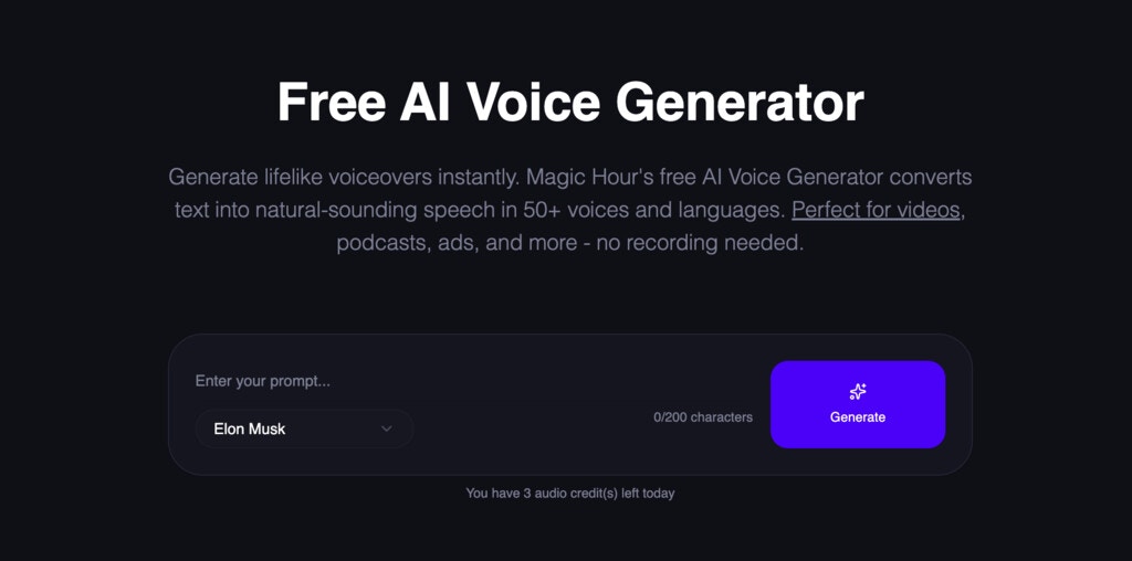 AI Voice Generator Free tool